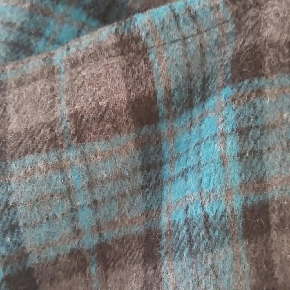Jou Jou belted blue and gray plaid jacket size small - Picture 2 of 5